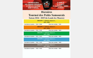 SAMEDI 14 JUIN 2025 TOURNOI DES PETITS SAMOURAIS LA LONDE