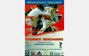 DIMANCHE 3 MAI 2026 TOURNOI NATIONAL BENJAMINS