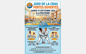 SAMEDI 19 SEPTEMBRE 2026 PORTES OUVERTES DOJO DE LA MOUTONNE