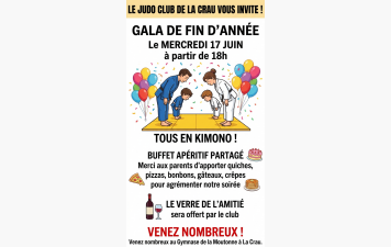MERCREDI 17 JUIN 2026 GALA DE JUDO LA MOUTONNE